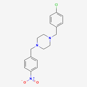 molecular formula C18H20ClN3O2 B10879119 1-(4-Chlorobenzyl)-4-(4-nitrobenzyl)piperazine 