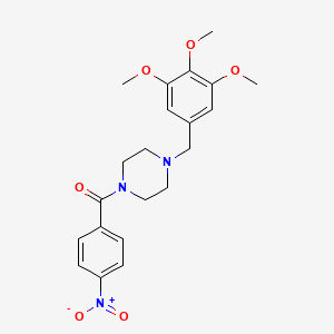 molecular formula C21H25N3O6 B10879124 (4-Nitrophenyl)[4-(3,4,5-trimethoxybenzyl)piperazin-1-yl]methanone 