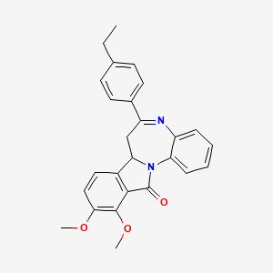 molecular formula C26H24N2O3 B10879148 6-(4-ethylphenyl)-10,11-dimethoxy-7,7a-dihydro-12H-isoindolo[2,1-a][1,5]benzodiazepin-12-one 