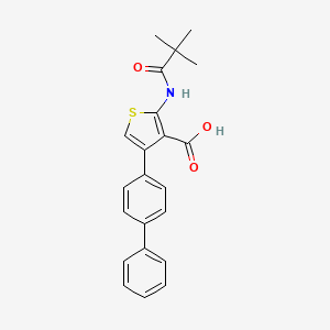 4-(Biphenyl-4-yl)-2-[(2,2-dimethylpropanoyl)amino]thiophene-3-carboxylic acid