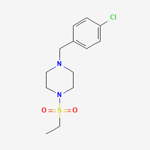 molecular formula C13H19ClN2O2S B10879165 1-(4-Chlorobenzyl)-4-(ethylsulfonyl)piperazine 