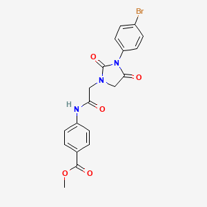 molecular formula C19H16BrN3O5 B10879177 Methyl 4-({[3-(4-bromophenyl)-2,4-dioxoimidazolidin-1-yl]acetyl}amino)benzoate 