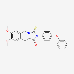 molecular formula C25H22N2O4S B10879190 7,8-dimethoxy-2-(4-phenoxyphenyl)-3-thioxo-2,3,10,10a-tetrahydroimidazo[1,5-b]isoquinolin-1(5H)-one 