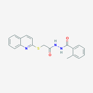 2-methyl-N'-[(quinolin-2-ylsulfanyl)acetyl]benzohydrazide