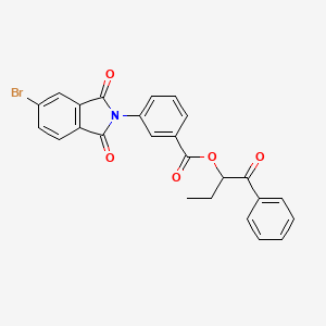 molecular formula C25H18BrNO5 B10879212 1-oxo-1-phenylbutan-2-yl 3-(5-bromo-1,3-dioxo-1,3-dihydro-2H-isoindol-2-yl)benzoate 