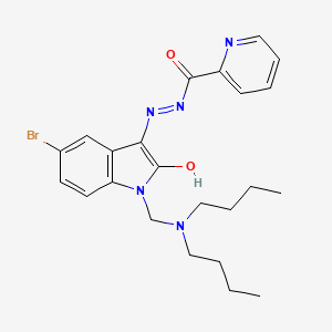 molecular formula C23H28BrN5O2 B10879230 N'-{(3Z)-5-bromo-1-[(dibutylamino)methyl]-2-oxo-1,2-dihydro-3H-indol-3-ylidene}pyridine-2-carbohydrazide 