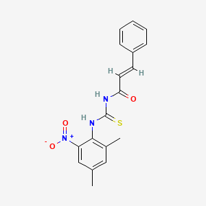 molecular formula C18H17N3O3S B10879241 (2E)-N-[(2,4-dimethyl-6-nitrophenyl)carbamothioyl]-3-phenylprop-2-enamide CAS No. 5150-75-4