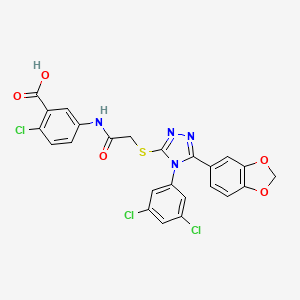 5-[({[5-(1,3-benzodioxol-5-yl)-4-(3,5-dichlorophenyl)-4H-1,2,4-triazol-3-yl]sulfanyl}acetyl)amino]-2-chlorobenzoic acid