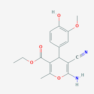 ethyl 6-amino-5-cyano-4-(4-hydroxy-3-methoxyphenyl)-2-methyl-4H-pyran-3-carboxylate