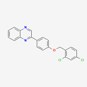 molecular formula C21H14Cl2N2O B10879263 2-{4-[(2,4-Dichlorobenzyl)oxy]phenyl}quinoxaline 