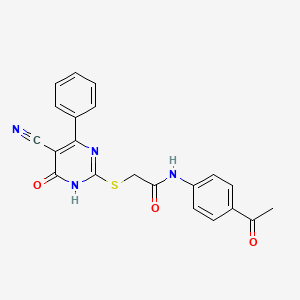 N-(4-acetylphenyl)-2-[(5-cyano-4-oxo-6-phenyl-1H-pyrimidin-2-yl)sulfanyl]acetamide