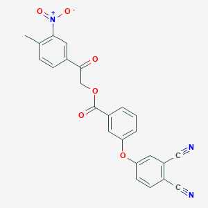 molecular formula C24H15N3O6 B10879313 2-(4-Methyl-3-nitrophenyl)-2-oxoethyl 3-(3,4-dicyanophenoxy)benzoate 