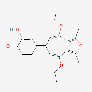 molecular formula C21H22O5 B10879331 4-(4,8-diethoxy-1,3-dimethyl-6H-cyclohepta[c]furan-6-ylidene)-2-hydroxycyclohexa-2,5-dien-1-one 