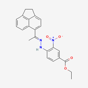 molecular formula C23H21N3O4 B10879339 ethyl 4-{(2E)-2-[1-(1,2-dihydroacenaphthylen-5-yl)ethylidene]hydrazinyl}-3-nitrobenzoate 