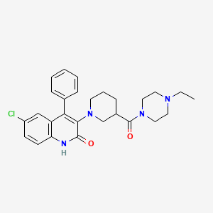 molecular formula C27H31ClN4O2 B10879388 6-chloro-3-{3-[(4-ethylpiperazin-1-yl)carbonyl]piperidin-1-yl}-4-phenylquinolin-2(1H)-one 