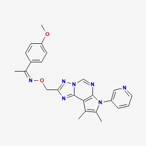 (1Z)-N-{[8,9-dimethyl-7-(pyridin-3-yl)-7H-pyrrolo[3,2-e][1,2,4]triazolo[1,5-c]pyrimidin-2-yl]methoxy}-1-(4-methoxyphenyl)ethanimine