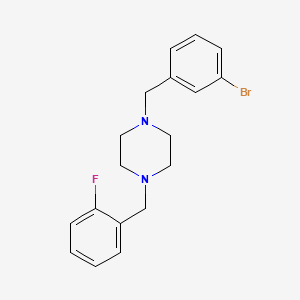 molecular formula C18H20BrFN2 B10879401 1-[(3-Bromophenyl)methyl]-4-[(2-fluorophenyl)methyl]piperazine 