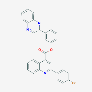 molecular formula C30H18BrN3O2 B10879411 3-(Quinoxalin-2-yl)phenyl 2-(4-bromophenyl)quinoline-4-carboxylate 