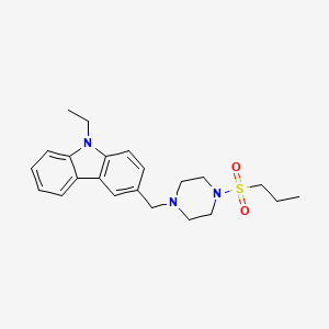 molecular formula C22H29N3O2S B10879416 9-ethyl-3-{[4-(propylsulfonyl)piperazin-1-yl]methyl}-9H-carbazole 