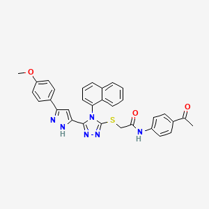 N-(4-acetylphenyl)-2-({5-[3-(4-methoxyphenyl)-1H-pyrazol-5-yl]-4-(naphthalen-1-yl)-4H-1,2,4-triazol-3-yl}sulfanyl)acetamide