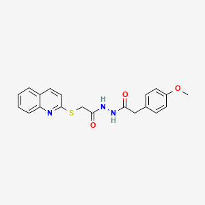 2-(4-methoxyphenyl)-N'-[(quinolin-2-ylsulfanyl)acetyl]acetohydrazide