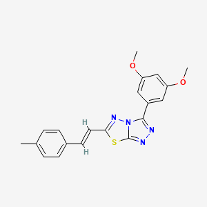 molecular formula C20H18N4O2S B10879531 3-(3,5-dimethoxyphenyl)-6-[(E)-2-(4-methylphenyl)ethenyl][1,2,4]triazolo[3,4-b][1,3,4]thiadiazole 