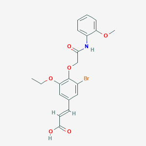 molecular formula C20H20BrNO6 B10879532 (2E)-3-(3-bromo-5-ethoxy-4-{2-[(2-methoxyphenyl)amino]-2-oxoethoxy}phenyl)prop-2-enoic acid 