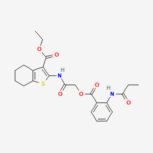 Ethyl 2-{[({[2-(propanoylamino)phenyl]carbonyl}oxy)acetyl]amino}-4,5,6,7-tetrahydro-1-benzothiophene-3-carboxylate