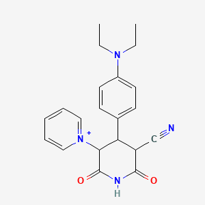 1-{5-Cyano-4-[4-(diethylamino)phenyl]-2,6-dioxo-3-piperidyl}pyridinium