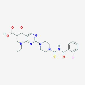 8-Ethyl-2-(4-{[(2-iodophenyl)carbonyl]carbamothioyl}piperazin-1-yl)-5-oxo-5,8-dihydropyrido[2,3-d]pyrimidine-6-carboxylic acid