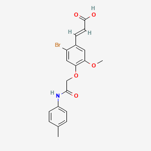 molecular formula C19H18BrNO5 B10879553 (2E)-3-(2-bromo-5-methoxy-4-{2-[(4-methylphenyl)amino]-2-oxoethoxy}phenyl)prop-2-enoic acid 