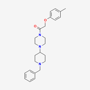 molecular formula C25H33N3O2 B10879557 1-[4-(1-Benzylpiperidin-4-yl)piperazin-1-yl]-2-(4-methylphenoxy)ethanone 