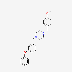 molecular formula C26H30N2O2 B10879604 1-[(4-Ethoxyphenyl)methyl]-4-[(3-phenoxyphenyl)methyl]piperazine 