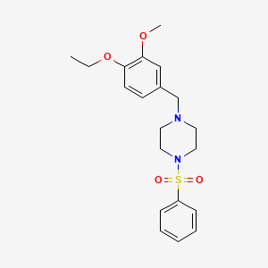 molecular formula C20H26N2O4S B10879610 1-(4-Ethoxy-3-methoxybenzyl)-4-(phenylsulfonyl)piperazine 