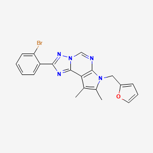 molecular formula C20H16BrN5O B10879637 2-(2-Bromophenyl)-7-(2-furylmethyl)-8,9-dimethyl-7H-pyrrolo[3,2-E][1,2,4]triazolo[1,5-C]pyrimidine 