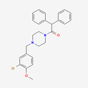 molecular formula C26H27BrN2O2 B10879641 1-[4-(3-Bromo-4-methoxybenzyl)piperazin-1-yl]-2,2-diphenylethanone 