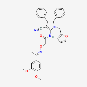 molecular formula C34H30N4O5 B10879654 N-[3-cyano-1-(furan-2-ylmethyl)-4,5-diphenyl-1H-pyrrol-2-yl]-2-({[(1E)-1-(3,4-dimethoxyphenyl)ethylidene]amino}oxy)acetamide 