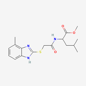 molecular formula C17H23N3O3S B10879685 methyl N-{[(4-methyl-1H-benzimidazol-2-yl)sulfanyl]acetyl}leucinate 