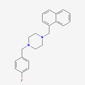 molecular formula C22H23FN2 B10879695 Piperazine, 1-(4-fluorobenzyl)-4-(1-naphthylmethyl)- 