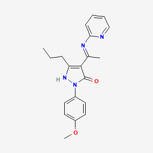 molecular formula C20H22N4O2 B10879704 (4Z)-2-(4-methoxyphenyl)-5-propyl-4-[1-(pyridin-2-ylamino)ethylidene]-2,4-dihydro-3H-pyrazol-3-one 