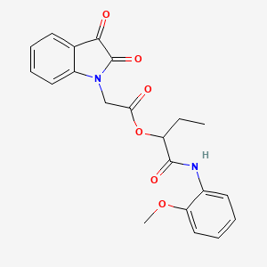 1-[(2-methoxyphenyl)amino]-1-oxobutan-2-yl (2,3-dioxo-2,3-dihydro-1H-indol-1-yl)acetate