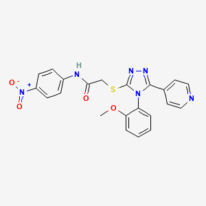 molecular formula C22H18N6O4S B10879723 2-{[4-(2-methoxyphenyl)-5-(pyridin-4-yl)-4H-1,2,4-triazol-3-yl]sulfanyl}-N-(4-nitrophenyl)acetamide 