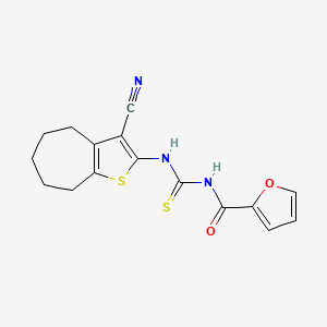 N-[(3-cyano-5,6,7,8-tetrahydro-4H-cyclohepta[b]thiophen-2-yl)carbamothioyl]furan-2-carboxamide