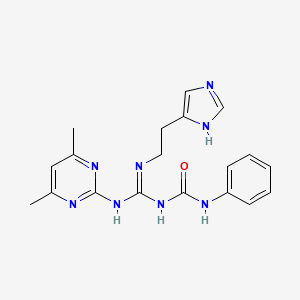 1-[(E)-[(4,6-dimethylpyrimidin-2-yl)amino]{[2-(1H-imidazol-4-yl)ethyl]amino}methylidene]-3-phenylurea