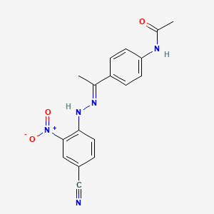 molecular formula C17H15N5O3 B10879788 N-(4-{(1E)-1-[2-(4-cyano-2-nitrophenyl)hydrazinylidene]ethyl}phenyl)acetamide 