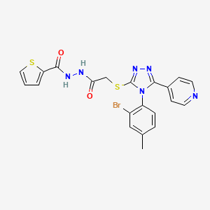 molecular formula C21H17BrN6O2S2 B10879804 N'-(2-{[4-(2-bromo-4-methylphenyl)-5-(pyridin-4-yl)-4H-1,2,4-triazol-3-yl]sulfanyl}acetyl)thiophene-2-carbohydrazide 