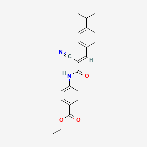 molecular formula C22H22N2O3 B10879812 ethyl 4-({(2E)-2-cyano-3-[4-(propan-2-yl)phenyl]prop-2-enoyl}amino)benzoate 