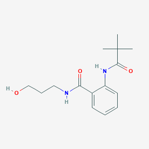 molecular formula C15H22N2O3 B10879831 2-[(2,2-dimethylpropanoyl)amino]-N-(3-hydroxypropyl)benzamide 