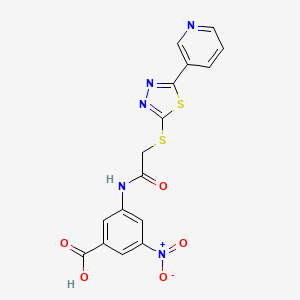 3-Nitro-5-[({[5-(pyridin-3-yl)-1,3,4-thiadiazol-2-yl]sulfanyl}acetyl)amino]benzoic acid