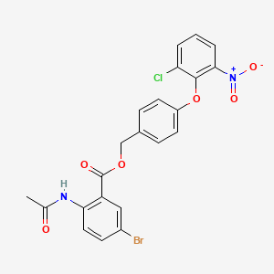 molecular formula C22H16BrClN2O6 B10879855 4-(2-Chloro-6-nitrophenoxy)benzyl 2-(acetylamino)-5-bromobenzoate 